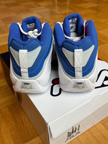 NUOVO CON SCATOLA FILA GRANT HILL 3 MID III BLUE LAPIS DS UK9.5 EU44 US10.5 OG 1997 RETRO NBA - Foto 15 di 23