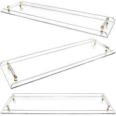 #ad #ad Clear Acrylic 31in Large Bathtub Caddy Tray With Handle Tub Storage Rack $56.62