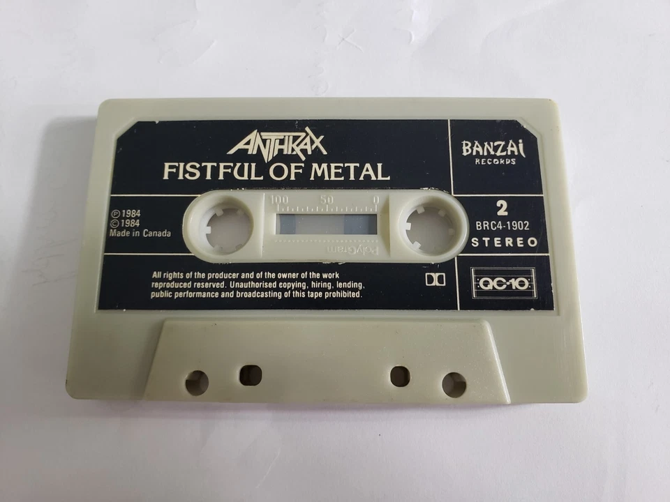 Anthrax – Fistful Of Metal - Banzai Cassette Tape 1984 - BRC4 1902 - Image 4 of 4