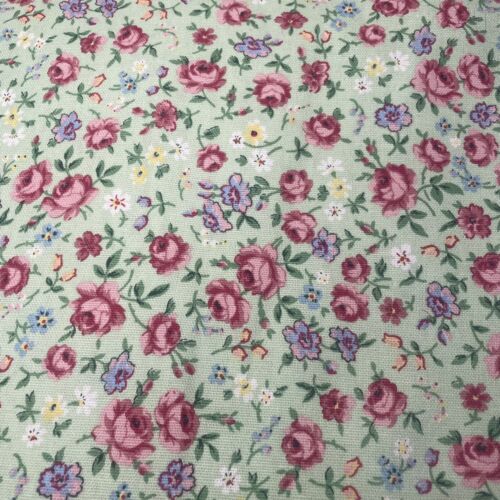 WAVERLY floral GREEN pink ROSY POSY FABRIC  54 X 4 yards 2 available - Picture 1 of 4