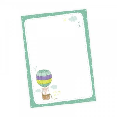 NIKIMA SCHÖNES FÜR KINDER A6 Notizblock Giraffe im Ballon grün mint - 50 Blatt to do Liste Einkaufszettel