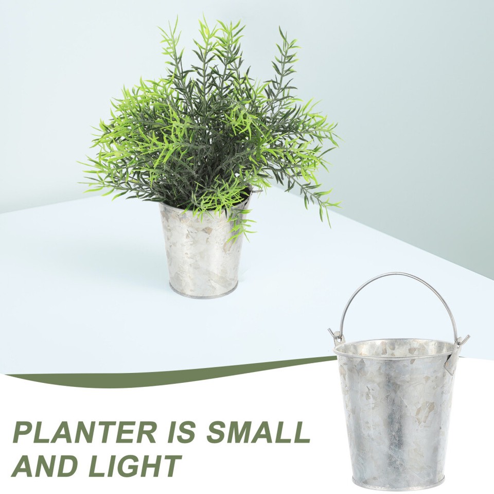 3 Pieces Pot Planter Small Tin Bucket Garden Pots Clay Flower Large