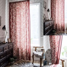 Boho Floral Print Curtain Window Drape Living Room Bedroom Treatment Panel Decor