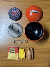 1996 Tyco Kitchen Littles Barbecue BBQ Cookout Set: Miniature Barbie Doll Size