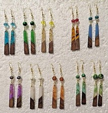 Trapezoid 2.75" Earrings Handmade with Bead and or Crystal Accents