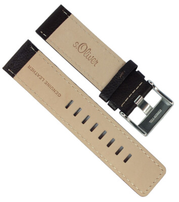 ► Uhrenarmband 24mm Leder braun Ersatzband ► SO-1732-LQ