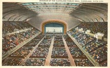 Interior of The Cleveland Public Hall Cleveland Ohio OH Vintage Postcard 1920's