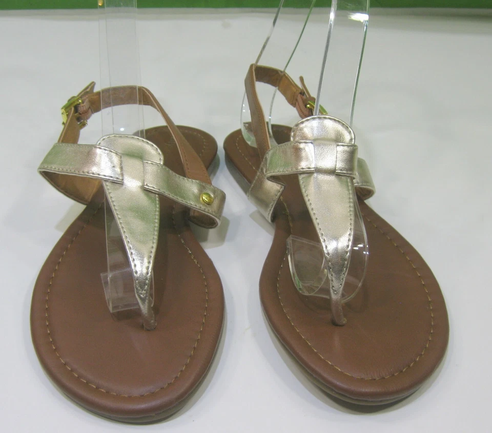 Nuevo señoras DORADO/MARRÓN Verano Sandalia Zapatos MUJERES Talla 7.5 Foto 2 de 4