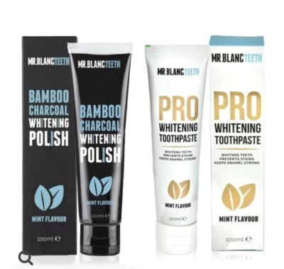 Mr. Blanc Pro Teeth Whitening Toothpaste & Whitening Polish Mint Flavour 100ml