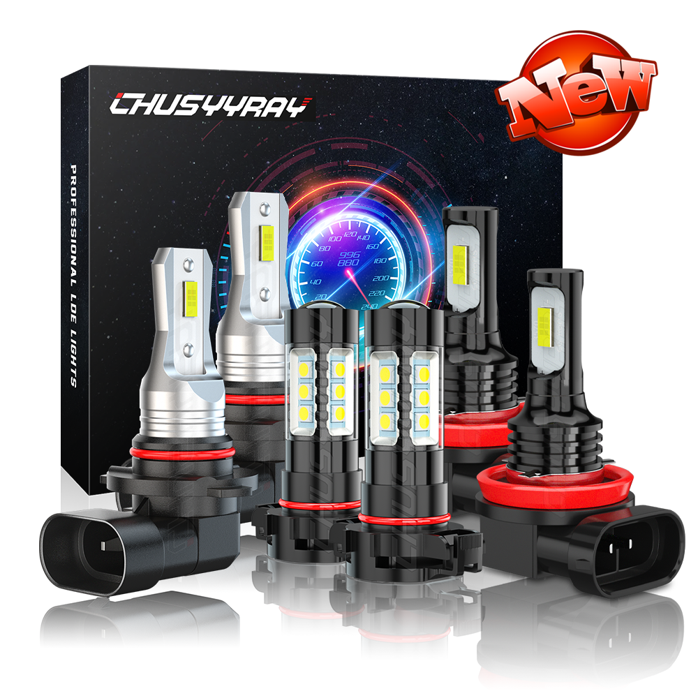 6-Piece 9005+H11+H16 LED Headlight and Fog Light Kit for Chevy Tahoe 2007-2014