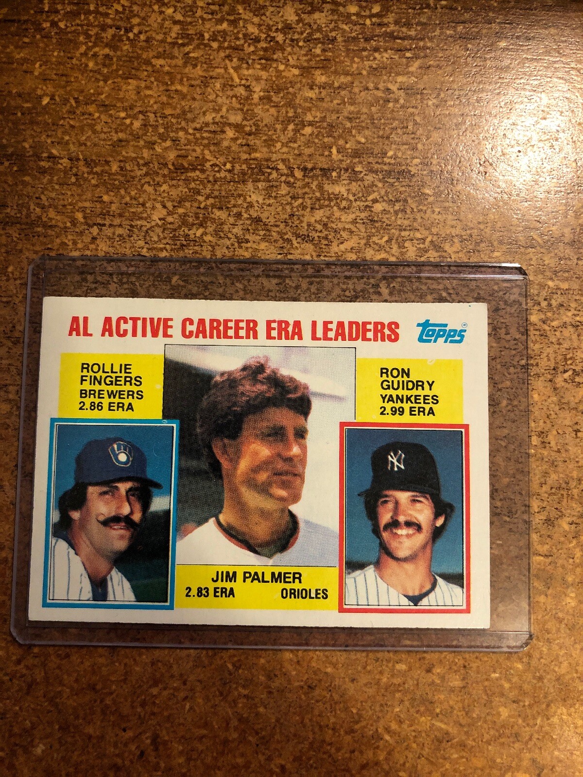 1984 Topps Baseball 717 AL ERA Leaders Jim Palmer, Rollie Fingers