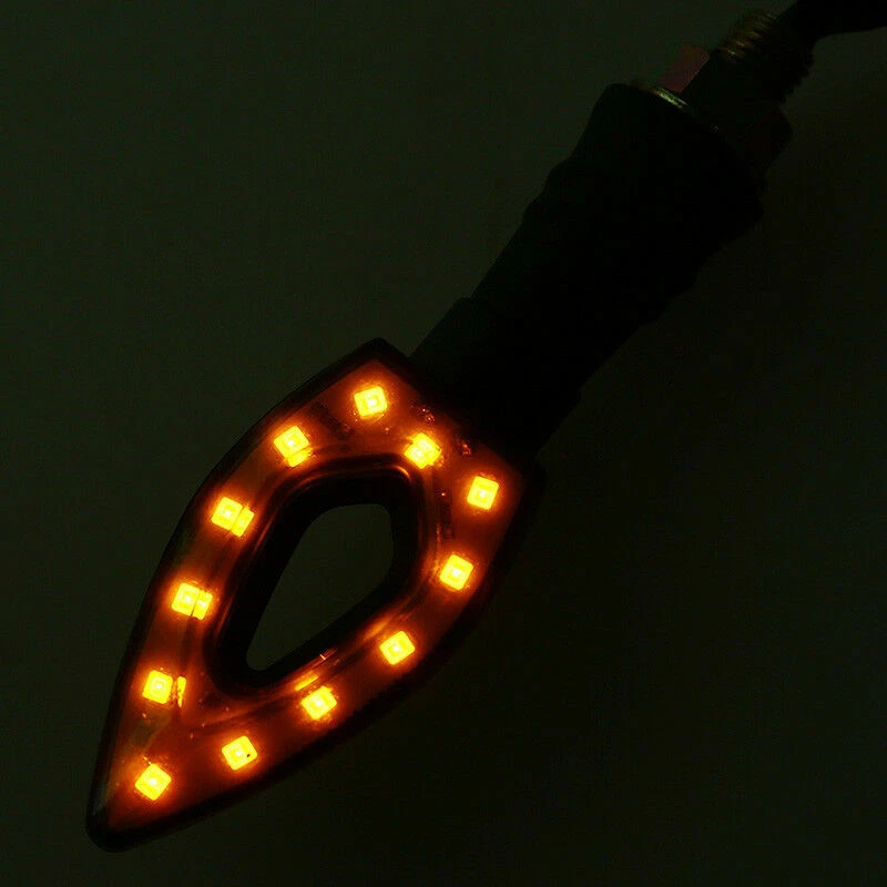 2x 12 LED UNIVERSAL MOTORCYCLE MOTORBIKE TURN SIGNAL INDICATORS LIGHT LAMP AMBER - Image 4 of 4