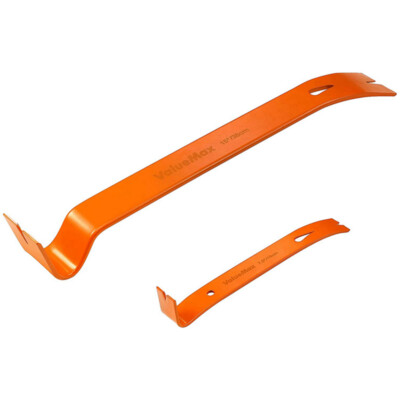 ValueMax 2PCS Flat Pry Bar Set w/ 7-1/2''Mini Pry Bar 15''Heavy Duty Nail Puller