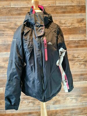 Trespass Women's Zip Up Hooded Black Ski Jacket Size XL 38'' Chest