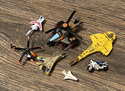 Lot Of 7 Vintage Micro Machines Aircraft Motorcycle Helicopter Jet Shuttle