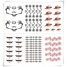 Jujutsu Kaisen Ryomen Sukuna Cosplay Face Sticker Decals Facial Temporary Tattoo