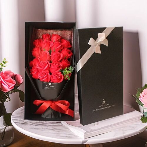 Cadeau Saint Valentin 18 pièces Bouquet Fleur de Rose Roman pour Fille Amie ou Femme - Photo 1 sur 10