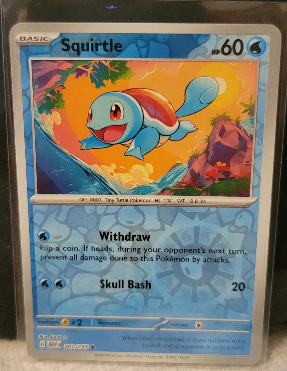 Pokemon TCG Card Squirtle 007/165 Scarlet & Violet 151 Reverse