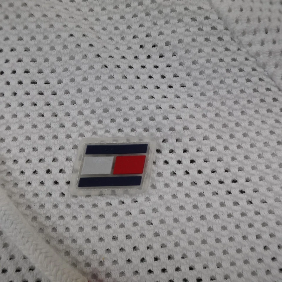 Tommy Hilfiger Sudadera con Capucha Mujer L Blanco Malla Deportiva Sudadera Atlética Gimnasio Entrenamiento Foto 4 de 4