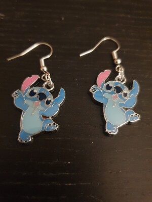 Silver Stitch From Lilo & Stitch Drop Dangle Earrings!!