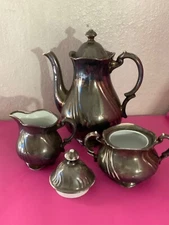 Vtg Dekor Feinsilber Porcelain RW Bavaria Coffee Pot Creamer & Sugar Bowl Set