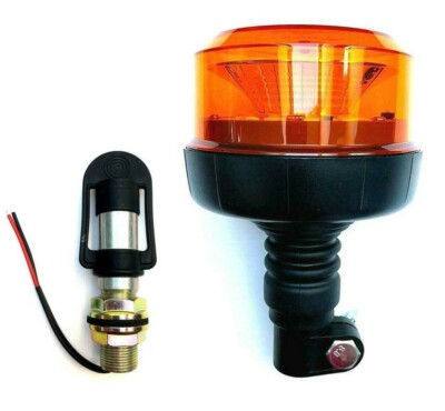 Warnleuchte Rundumleuchte 12 LED Rotation Zwei Blitz Sechs Blitz m. Aufsteckrohr