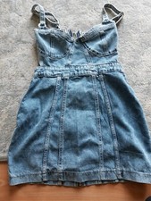 Pretty Little Thing Ladies Dress Jean. Bodycon. Cup Detail. Back Clasp. Size 12