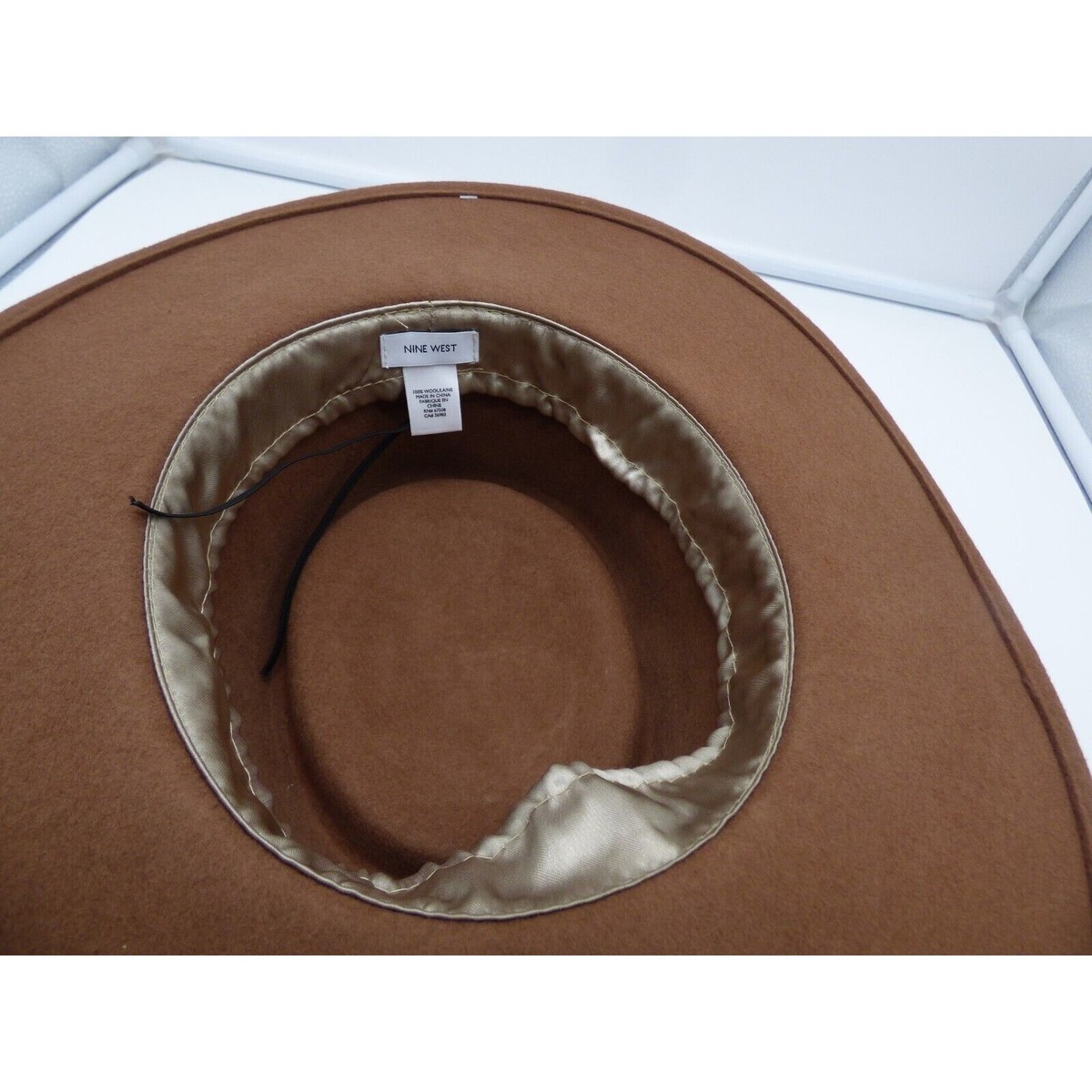 $98.00 Nine West Wool Felt Telescope Floppy Hat, Pecan | eBay