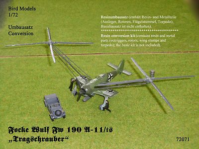 Focke Wulf Fw 190 A-11/ts ''Tragschrauber''  1/72 Bird Models Umbausatz/conversion