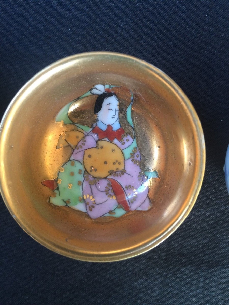 Antique Japanese sake cup Seven lucky god 6 SET hand painting | eBay