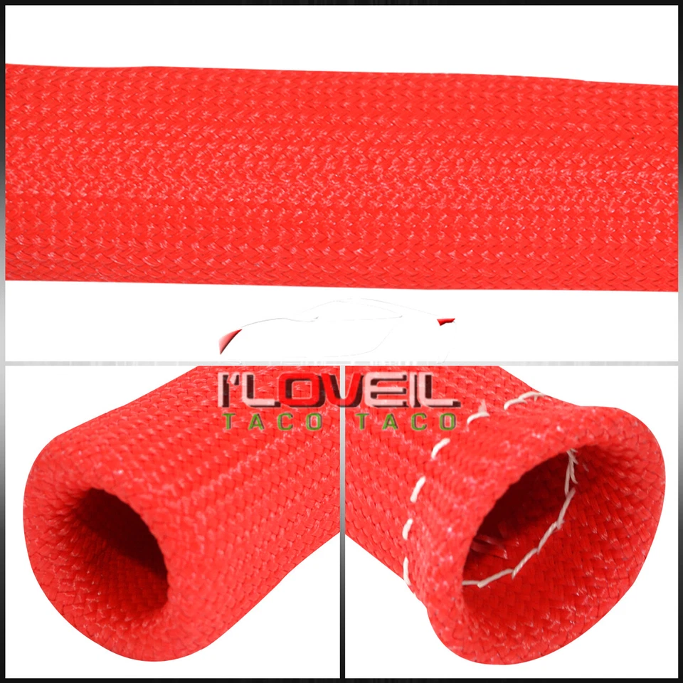Universal 4 Piece Heat Shield Wrap Slip On Spark Plug Wire Insulator Red Foto 3 de 3