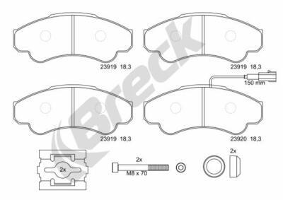 BRECK 23919 00 703 10 Bremsbelagsatz, Scheibenbremse für CITROËN,FIAT,PEUGEOT