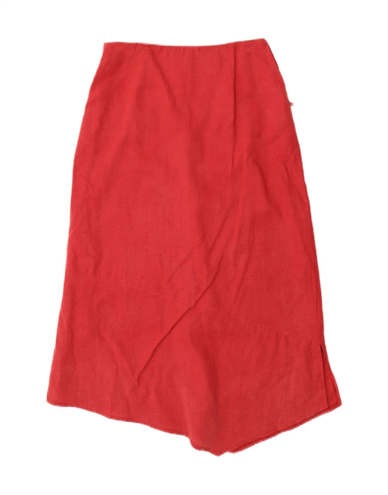VINTAGE Womens High Waist Maxi Skirt US 2 XS W28  Red Patchwork Polyester CI09 image 4