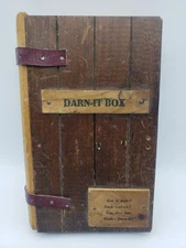 Wooden Darn It Box Sewing Caddy Vintage READ