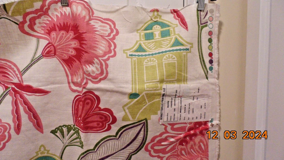 BRAEMORE Forbidden City Emperor's Garden Lin/Ray Upholstery Fabric 15" x 54"w - Image 4 of 4