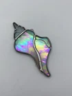 Vintage Tiffany Stained Glass Conch Shell Seashell Suncatcher Window Hanger Opal