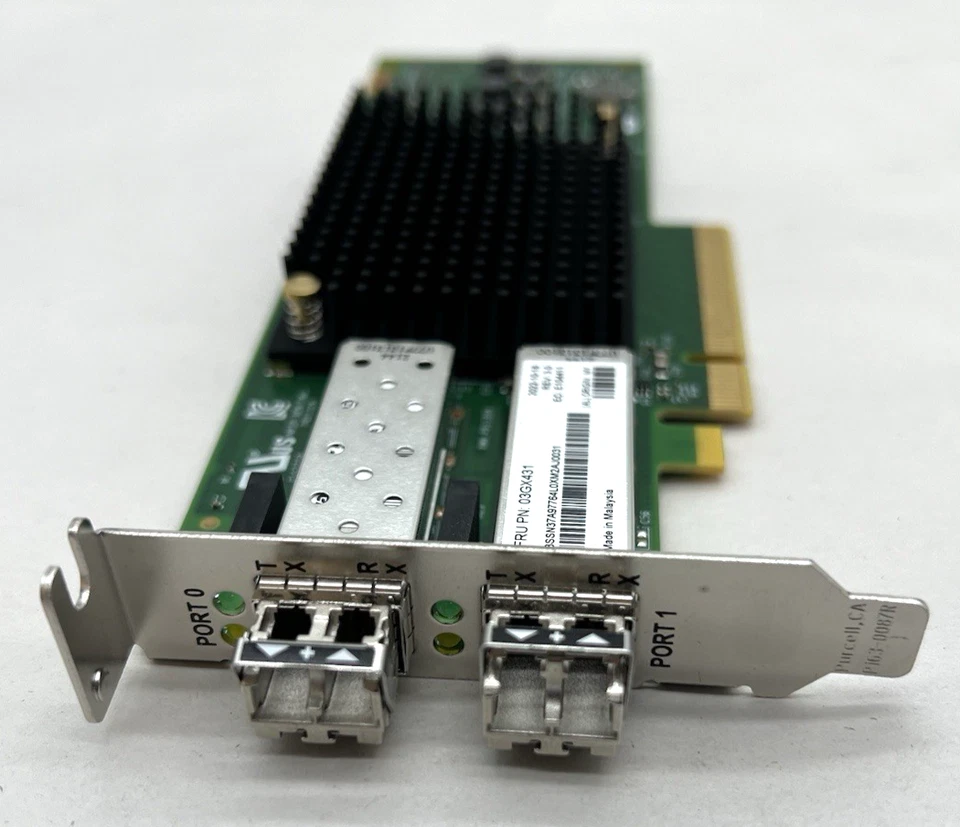 Emulex 03GX431 LPe31002 16Gb FC SFP+ Dual Port Low Profile Host Bus Adapter - Image 2 of 4