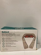 Nekteck Shiatsu Neck Back Massager with Soothing Heat Kneading Massager Beige