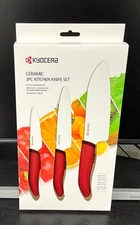 Kyocera Ceramic Knife 3pcs Set -RED - Made in JAPAN