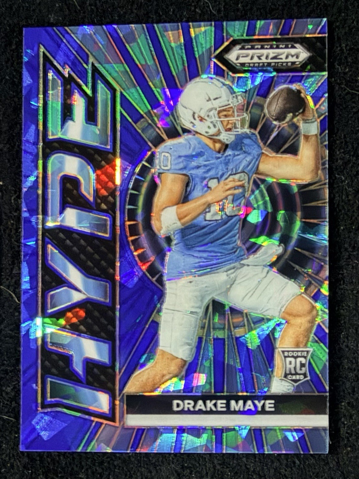 2024 Panini Prizm Draft Picks Drake Maye Hype Blue Cracked Ice /99