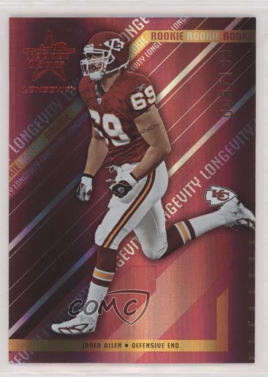 2004 Leaf Rookies & Stars Longevity Rookie Ruby 8/199 Jared Allen #143 RC h8k