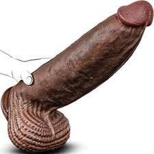 Baquick 4'' Diameter Huge Thick Dildo, XXXL Realistic 15 Inch PVC Big Black
