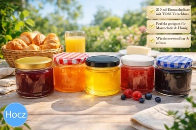Marmeladengläser 200 ml Einmachgläser mit Schraubdeckel befüllellen Sturzgläser - Bild 1 von 4