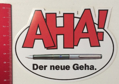 Geha fountain pen sticker/decal: AHA - the new Geha (03051654)