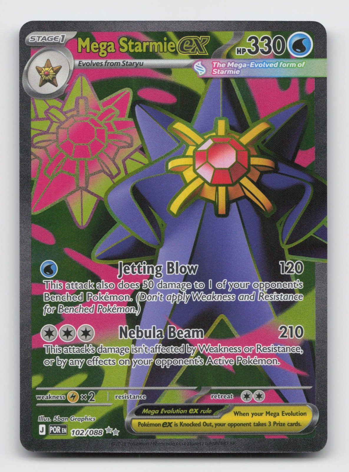 Mega Starmie ex 102/088 Perfect Order Holofoil NM
