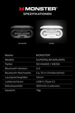 MONSTER SuperSlim AirLinks True Wireless Bluetooth Kopfhörer  aptX Adaptive – Bild 9