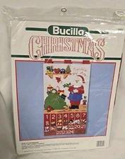 Bucilla Advent Calendar Santa's Workshop Felt Kit 82852 Santa Toys Bag Christmas