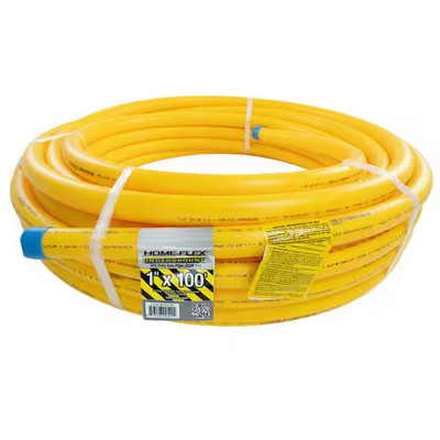 Gas Pipe Tubing Line Polyethylene 1 In. IPS x 100 Ft. DR 11 Underground Yellow