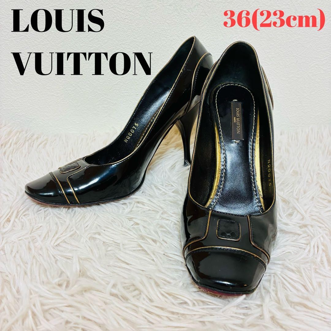 Rare Louis Vuitton Patent Leather Heels Croc Embossed Gold Size 36 (US 6)