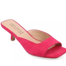 JOURNEE COLLECTION | Women's Larna Fuchsia Square Toe Kitten Heel